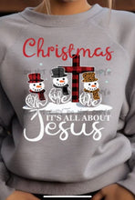 Load image into Gallery viewer, Christmas it’s all about Jesus snowmen
